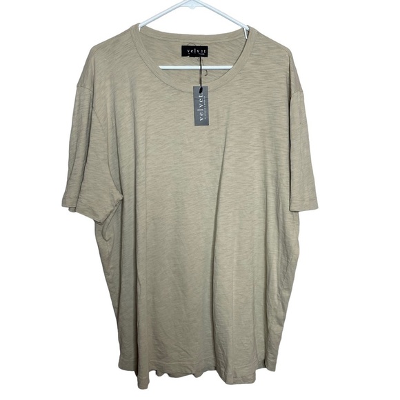 VELVET by Graham & Spencer Beige Cotton T-shirt Size XXL NWT - Picture 1 of 7